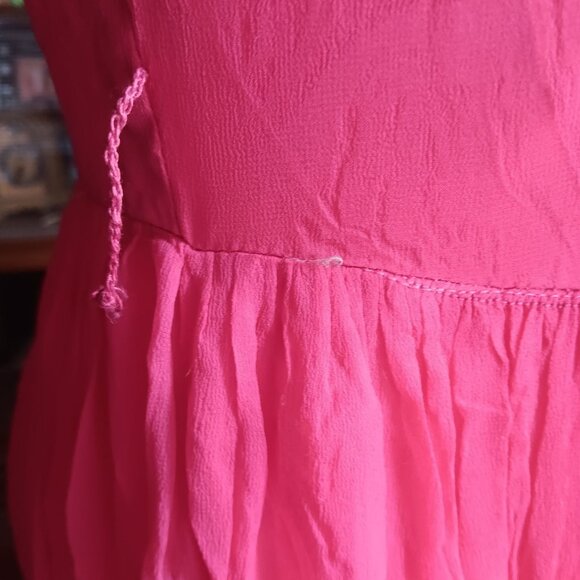 Sz 8 True Vintage 1960's Pink Sleeveless Prom Dress Draped Neckline - Picture 6 of 11